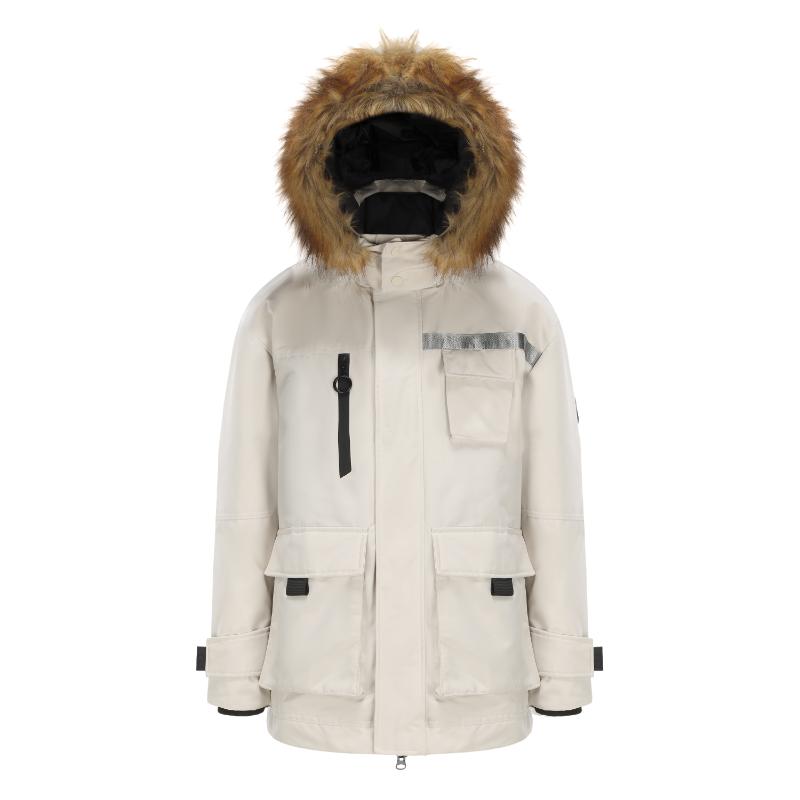 Men's Blanc Down Jacket with Reflective Velcro tape