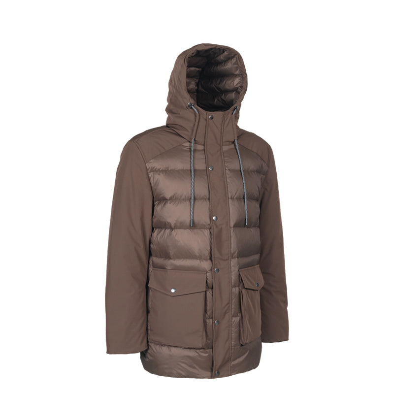 Men's Classic Down Jacket with Mix Shell Fabric