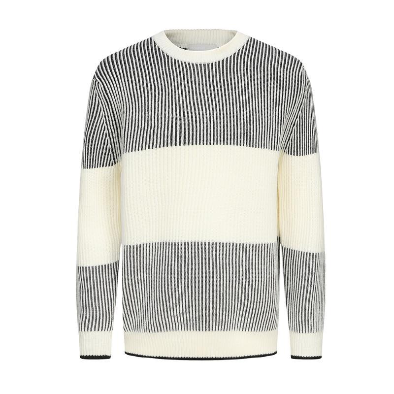 Men’s Crew Neck Ribbed Knitted Sweater